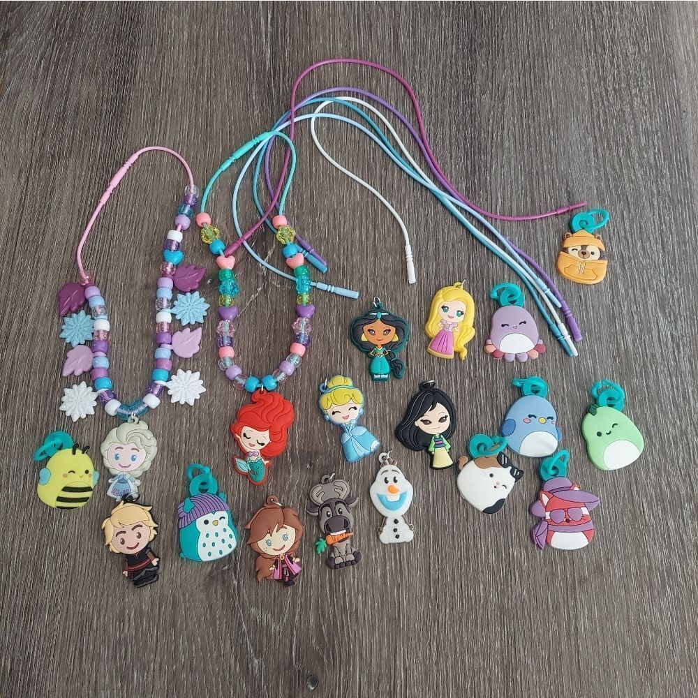 Disney, Squishmallows DIY Necklace Activity Set with Charms & Beads